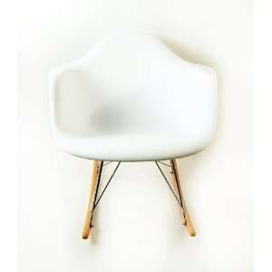  Mid Century Rocking Chair in White: Baby