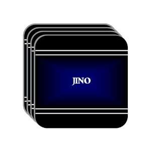 Personal Name Gift   JINO Set of 4 Mini Mousepad Coasters (black 