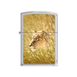   Lioness in Brush Satin Chrome Lighter, 0406: Health & Personal Care