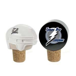 Set of 2 NHL Tampa Bay Lightning Wine Bottle Cork Stoppers:  