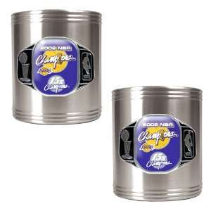   Angeles Lakers NBA 2pc Stainless Steel Can Holder Set 09 Finals Champ