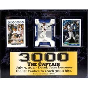  Derek Jeter 3000 Hits 9x12 3 Card Commemorative Plaque 