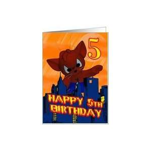  5th Birthday Spider Cat, Fifth Birthday Card Card: Toys 