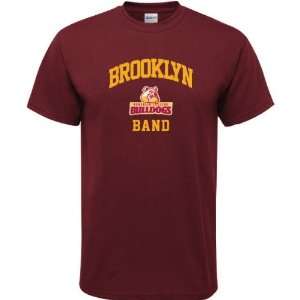  Brooklyn College Bulldogs Maroon Band Arch T Shirt: Sports 