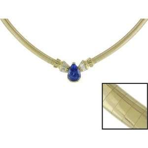  14K Yellow Gold Tanzanite and Diamond Necklace: Jewelry