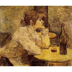 Oil Painting: Hangover (aka The Drinker): Henri De Toulouse Lautrec Ha