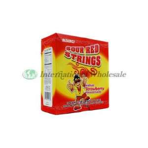 Alberts SOUR RED STRAWBERRY STRINGS 12 Count  Grocery 