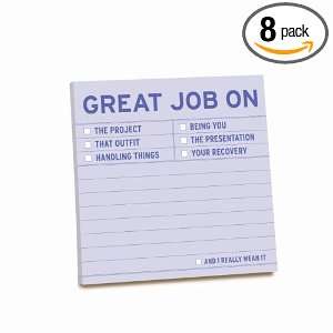 Knock Knock Sticky Notes: Great Job On (Pack of 8)