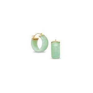  ZALES Thick Jade Huggie Earrings in 10K Gold other stones 