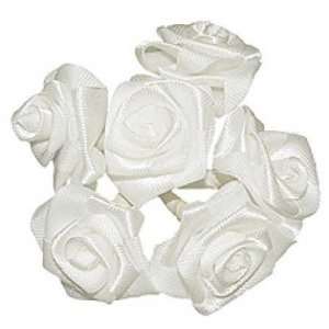  3 Packages of 144  1/4 White Ribbon Roses   432 Total 