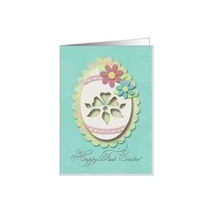   First Easter Egg, Scrapbook Style, Decorative Paper Cut Out Look Card