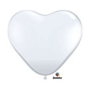   : (100) Diamond Clear Heart 6 Latex Balloon Qualatex: Home & Kitchen