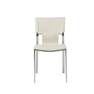  17212WHT Vinnie Leather Side Chair in White (Set of: Home 