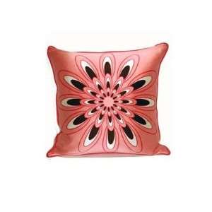  Sun Flower Silk Pillow Color: Brown Pink: Home & Kitchen