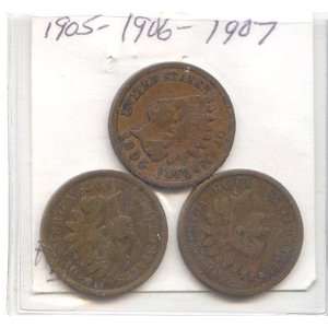   HEAD CENT SET ,3 DIFFERENT DATES,1905,1906,1907: Everything Else