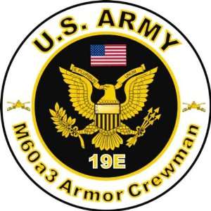  United States Army MOS 19E M60a3 Armor Crewman Decal 