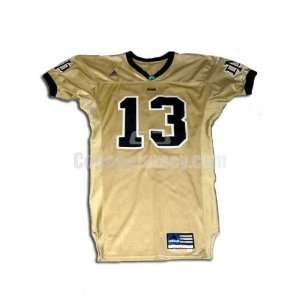  Gold No. 13 Game Used Notre Dame Adidas Football Jersey 