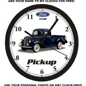  1938 FORD PICKUP TRUCK WALL CLOCK: Home & Kitchen