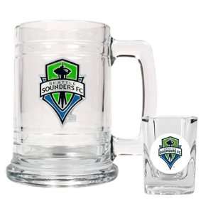  Seattle Sounders FC Beer Mug & Shot Glass Set: Sports 