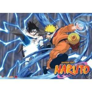    Naruto: Rasengan vs. Chidori Anime Wall Scroll: Toys & Games