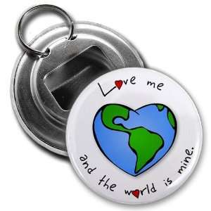  LOVE ME WORLD Valentines Day 2.25 inch Button Style 