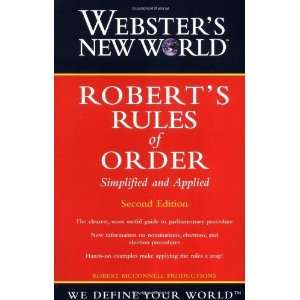  Websters New World Roberts Rules of Order Simplified and 