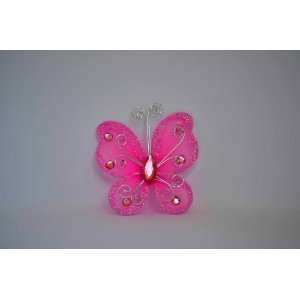  48 pc 2 Butterflies   SHOCKING PINK 