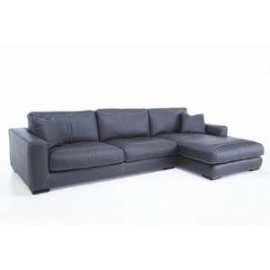  Effe 2 Piece Sectional Leather Sofa in Brown: Home 