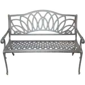   Cast Aluminum Daffodil Garden Bench, Aged Iron: Patio, Lawn & Garden
