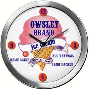  OWSLEY 14 Inch Ice Cream Metal Clock Quartz Movement 