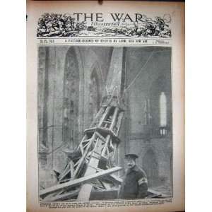  WW1 1915 German Shell Bomb Asylum Chapel Ypres Tower