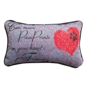 Manual Woodworkers & Weavers Cats Leave Paw Prints Pillow with Corded 