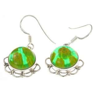   : 925 Sterling Silver DICHROIC GLASS Earrings, 1.25, 5.31g: Jewelry