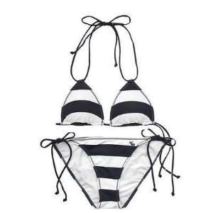   Bikini Swimwear Swimsuit Selena Black White Bikinis: Sports & Outdoors