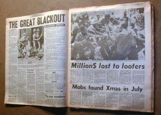 BEST 1977 NEW YORK CITY BLACKOUT newspaper NY Post special edition w 