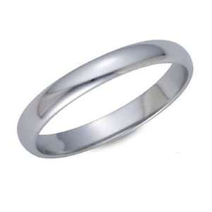  3.0 Millimeters White Gold Heavy Wedding Band Ring 14Kt 