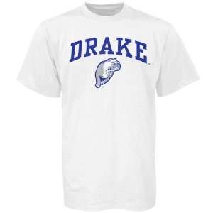  Drake Bulldogs Youth White Bare Essentials T shirt: Sports 