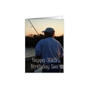 36th Birthday Son, fishing man Card: Toys & Games