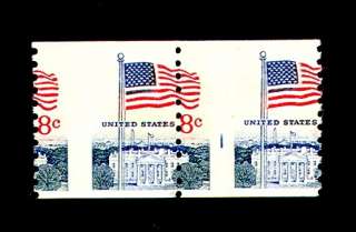 momen US Stamps #1338G Coil Pair MNH Misperf ERROR  