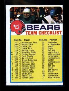 1973 TOPPS BEARS TEAM CHECKLIST MINT OC 000523  