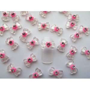  Nail Art 3d 40 Pieces Crystal Bow Flower/Rhinestone for 