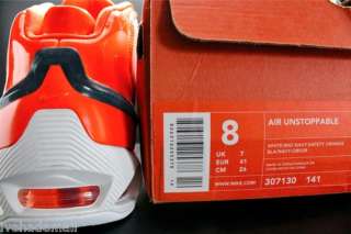 Nike Air Unstoppable Sz 8 White Navy Orange 307130 141 Max Hyperflight 