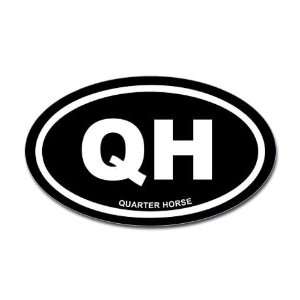  Quarter Horse Black Euro Horse Oval Sticker by  