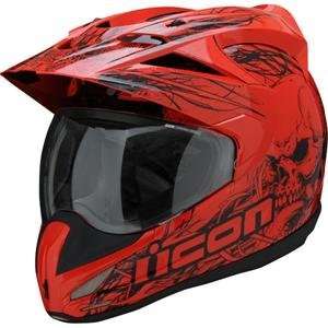  Icon Variant Etched Helmet   3X Large/Red: Automotive