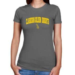  NCAA Clarkson Golden Knights Ladies Charcoal Logo Arch T 