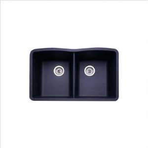 Diamond 9.5 Equal Double Bowl Undermount Kitchen Sink Finish Biscuit