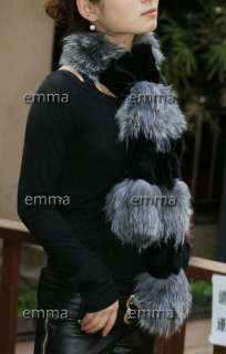 NEW Real fox fur Fur+beaver Scarf Shaw Wrap cape HOT  