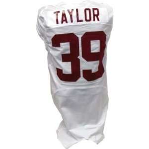   Game Used White Football Jersey (44L)   Footballs