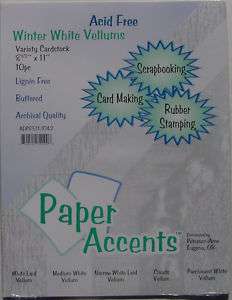 Winter White Vellum 10 pcs 8 1/2x11 Paper Accents craft  