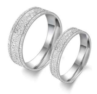   Steel Promise Rings Couple Wedding Bands Frost Many Sizes Gift  